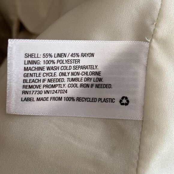 A new day Cream Beige Gingham Linen Blend Blazer - Picture 7 of 10